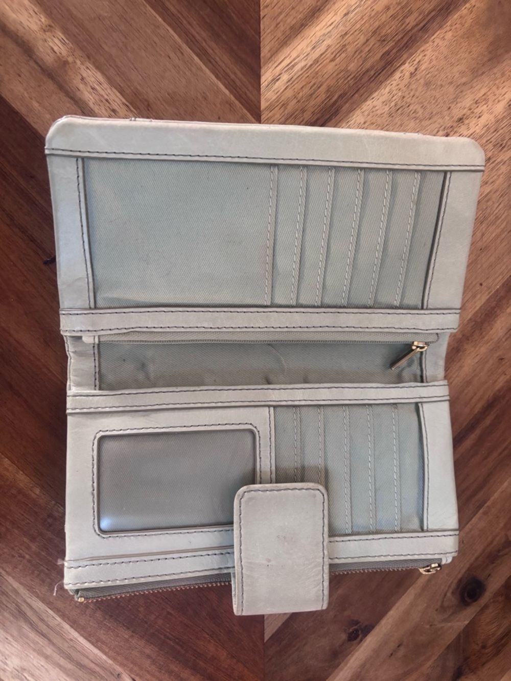 Fossil Light Gray Leather Wallet Clutch - Picture 3 of 5